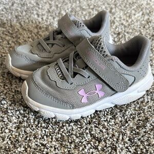 Under Armour Kids' Gray and Purple Sneakers